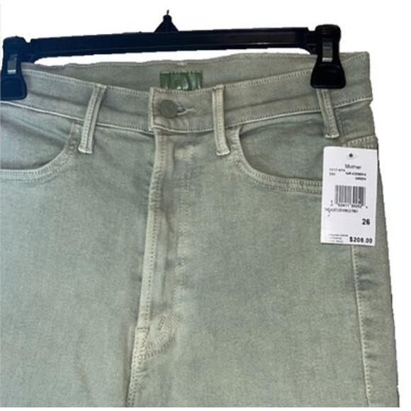 MOTHER Ladies Sage Green "The Hustler" Ankle Fray Wide Leg Jeans, Size 26, NWT! - Picture 3 of 5